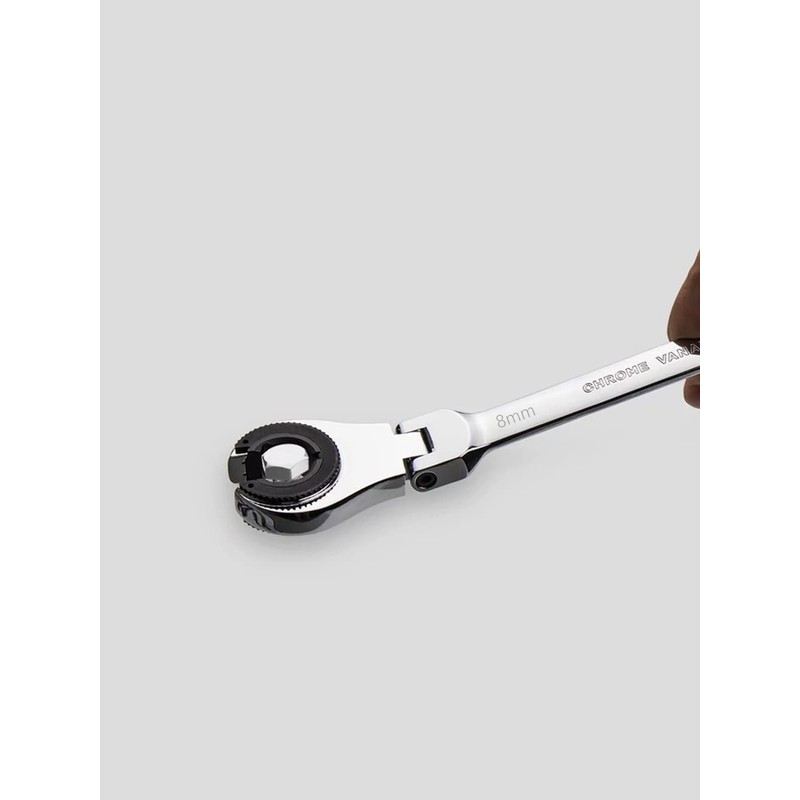 FLZOSPER 8mm Metric Fix Tubing Wrench，Flex-Head Gear Wrench, Ratcheting Fix