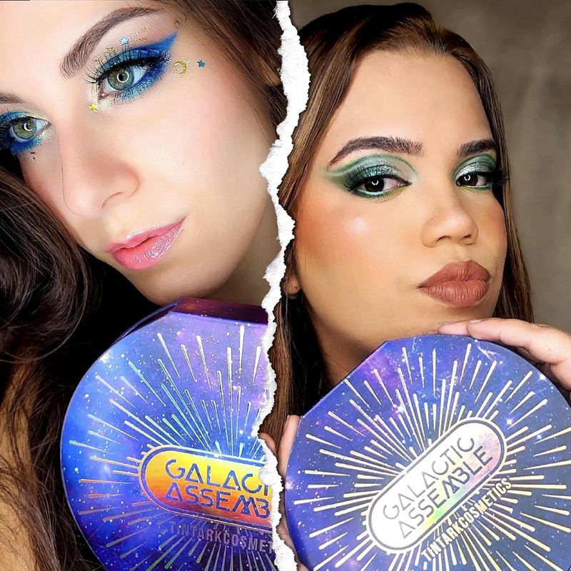 JINYAWA Galactic Assemble Eyeshadow Palette 14 Colors Glitter Shimmer Metallic