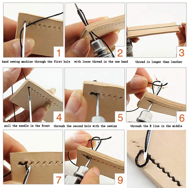 SiiRo 13pcs Leather Awl Sewing Kit, Stitching Awl with Straight