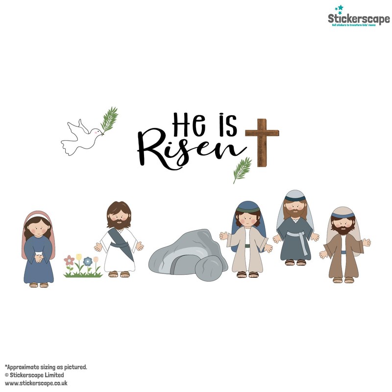 Stickerscape Easter Window Stickers (Easter Story) | Easter Window Decal,