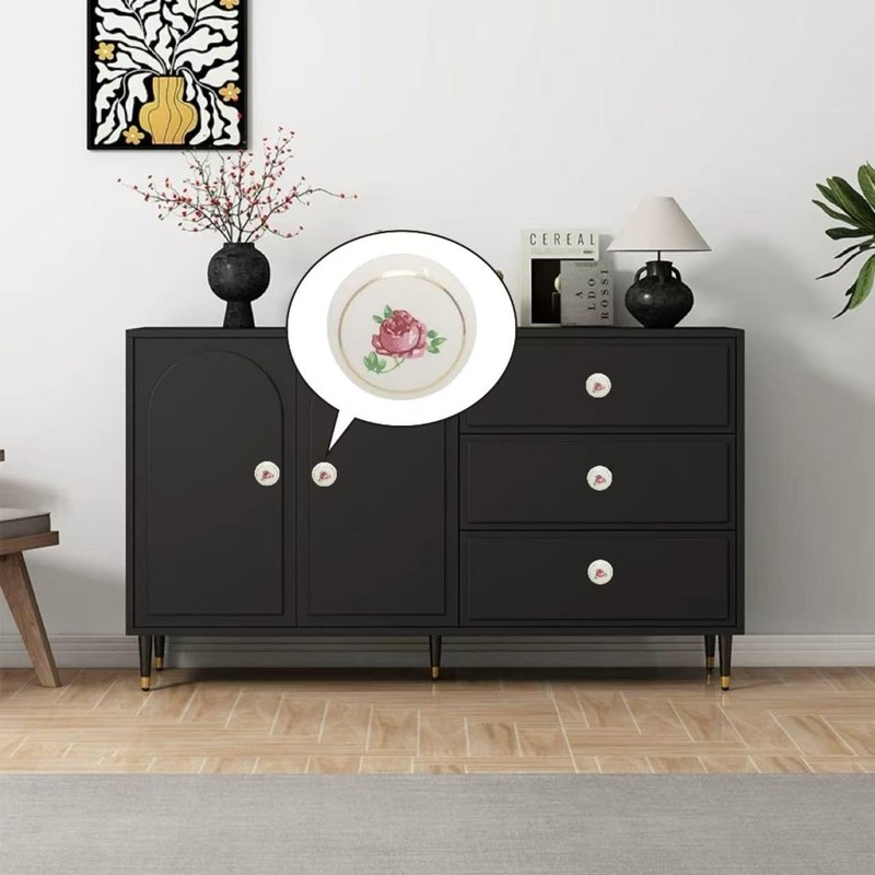 Eledabra Hand Painted Ceramic Knobs Kitchen Cabinet Retro Vintage Door