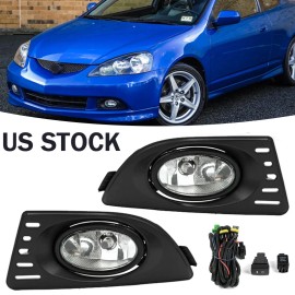 Unbranded For 2005 2006 Acura RSX Type S Base Front Clear Fog Light Kit + Harness Switch
