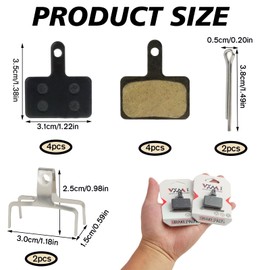 Jecdfs 2 Pairs High Performance Bicycle Brake Pads, Compatible with Common Bicycle Brake Systems, Organic/Semi-Metallic, Durable and Low Noise