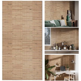 SINGULARWOOD Bamboo Wall Paneling for Home Decor, Wainscoting and Ceiling Covering, 47.2x11.8 in (4 Packs),Carbonized.