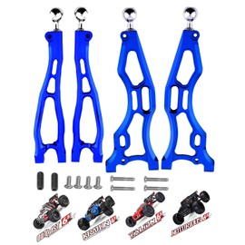 Aluminum Front Suspension Arms Upgrades Part for Arrma 1/8 Kraton 6S BLX,Outcast 6S BLX,Notorious 6S BLX,Talion 6S BLX,ARRCat 4pcs Front Lower Upper Swing Arm Set Hops up w/Pivot Balls,Navy Blue