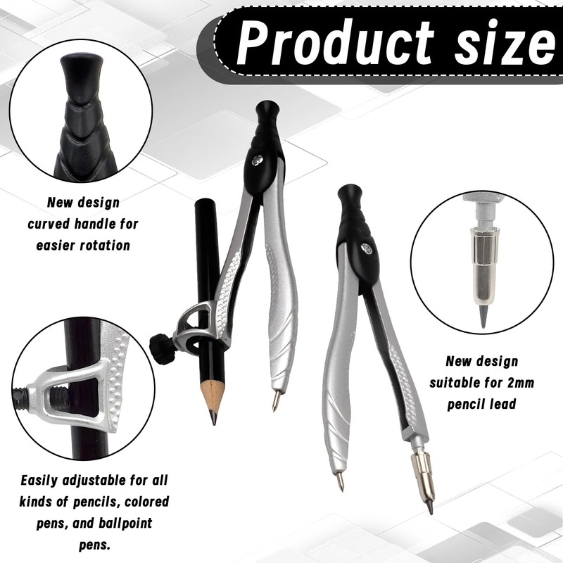 10-Piece Set Compass Leads, Suitable for School Students from Primary