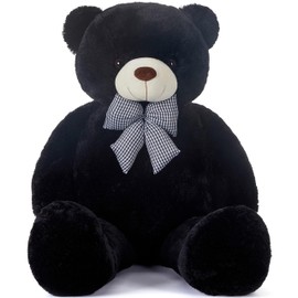IKASA Giant Teddy Bear Stuffed Animal Plush Toy,47" Large Cute Jumbo Soft Toys,Huge Big Fluffy Fat Plushie,Gifts for Kid Girl (Black, 47 inches)