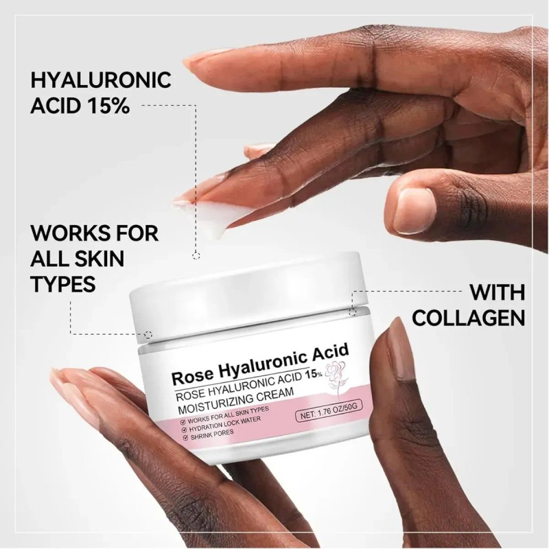 Crema Facial De Rosa Y Ácido Hialurónico For Piel Normal