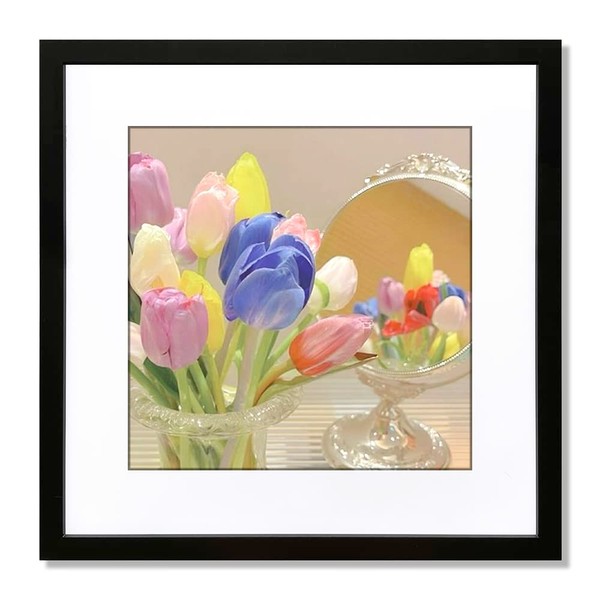 ALLUCKYAN 20x20 Black Picture Frame Mat for 16x16 Photo Wall