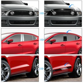 2IN X 30FT Gloss Black Vinyl Wrap for Chrome Delete Window Trim Car Door Sill Protector with Air Release Channel Including Vinyl Wrap Tool Kit