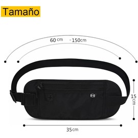 Mythya Carteras para Pasaporte, Cinturón de Dinero de Viaje Oculto de Seguridad, Tecnología Protectora RFID/Bolso Seguro para Pasaporte y Dinero (Negro)