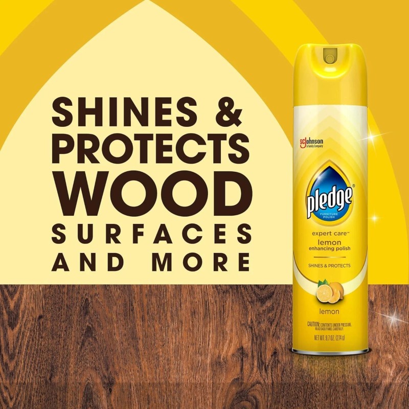 Pledge Expert Care Wood Polish Spray, Shines and Protects, Removes