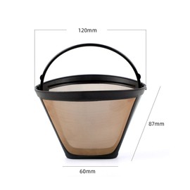 SHSHbuy Coffee Filter, 2 Pieces, Coffee Filter, Size 4, Coffee Filter, Stainless Steel, Reusable Filter for Permanent Coffee with Handle for Most Coffee Machines