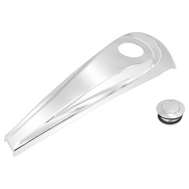 HDBUBALUS Motorcycle CNC Smooth Dash Fuel Console with Gas Tank Cap Covers Chrome Fit for Harley Touring Electra Glide Road Glides 2008-23