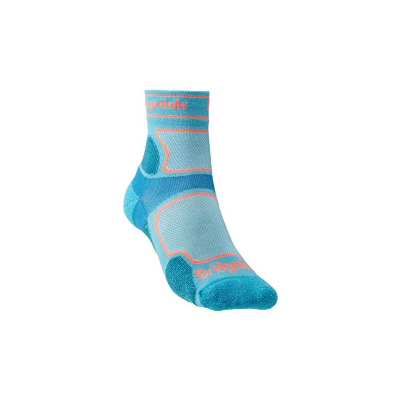 Bridgedale TRAIL RUN Ultralight T2 Coolmax Sport 3/4 Crew-Women's- Small-Blue