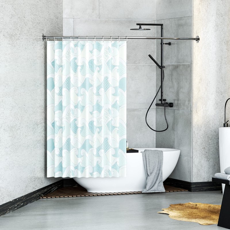 Mcrbeay Adjustable 48-85 in Extra Wide Shower Rods for Bathroom,