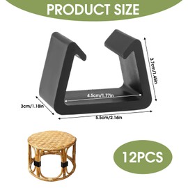 Quwem 12PCS Rattan Furniture Alignment Clips for Garden,Heavy Duty Plastic Wicker Chair Fasteners Sectional Sofa Connectors Clamps for Outdoor Furniture Garden Sofa and Patio Chairs (55mm)