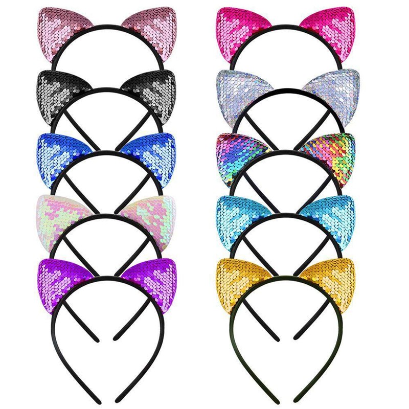 10 Orejas De Gato, Diademas Gato Estilo Cosplay Fiestas Regalos,