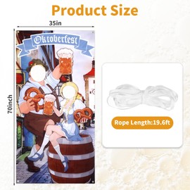 Oktoberfest Decorations Couple Photo Banner,Oktoberfest Party Supplies, Bavarian Style Backdrop Photo Booth Prop, Door Decor Supplies for Party, Festive Accessories