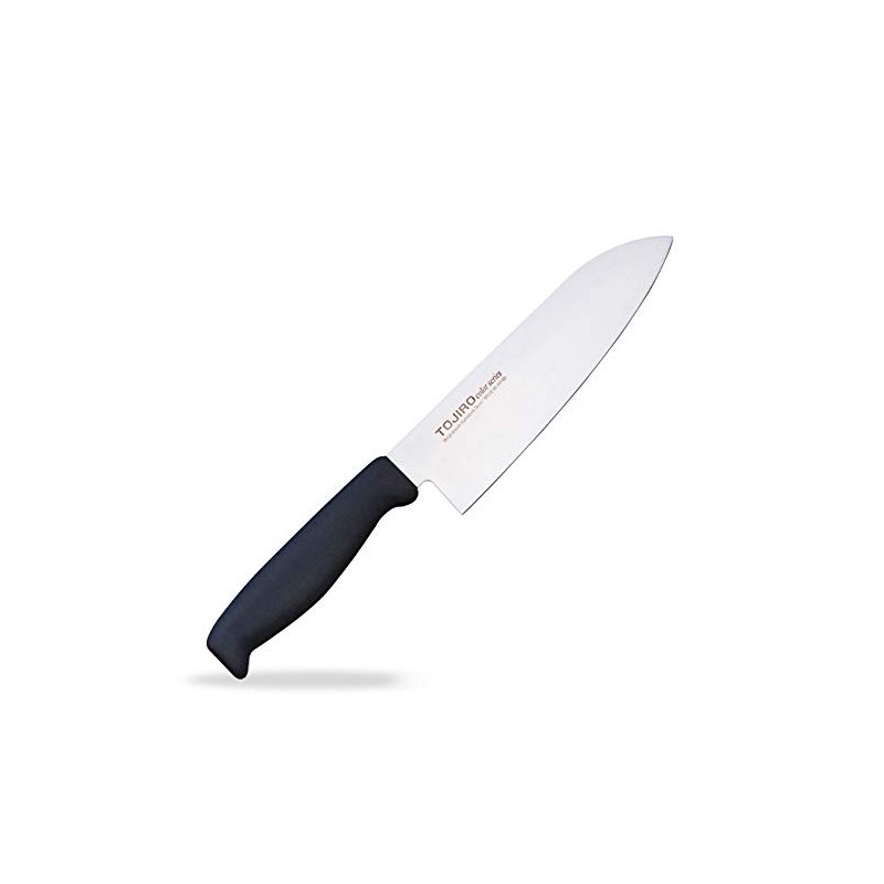 藤寅工業 藤次郎作 Tojiro Color モリブデンバナジウム鋼 三徳庖丁 170mm ブラック F-262BK