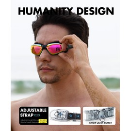 NSSIW Swimming-Goggles Adult Swim-Goggles-Men Women: Anti Fog Pool Goggles with UV400 and No Leak 2 Pack