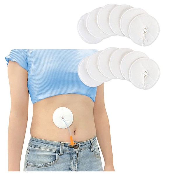 KAVIL Feeding Tube Pad G Tubes Button Pads Holder Covers Peg Tube Supplies Catheter Support Peritoneal Abdominal Dialysis Extra Soft And Absorbent Pads (12 Pack)