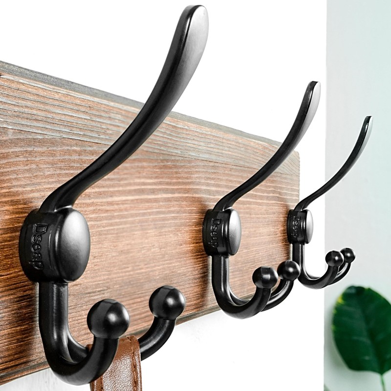 Dseap Coat Rack Wall Mounted - 5 Tri Hooks, Heavy