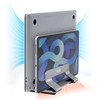 Psitek Aluminum Dual Vertical Laptop Stand Dock Holder, Adjustable Slot