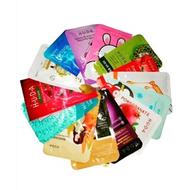 MASCARILLAS FACIALES SUPER PACK 10 MASCARILLAS COREANAS SURTIDAS HUDA NEW AXIU COLAGENO, PEPTIDOS, ACIDO HIALURONICO  2 PARCHES PARA OJERAS DE REGALO 