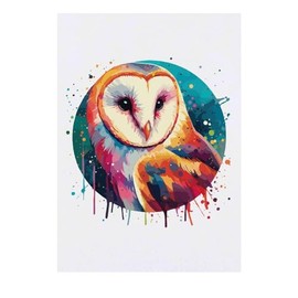 Azeeda 'Bunte Schleiereule' Temporäres Tattoo - Hautfreundlicher & Ungiftiger Abziehbild · Wasserfest (TO00073951)