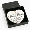 Heart Our First Christmas As Mr Mrs Ornament 2025, Wedding