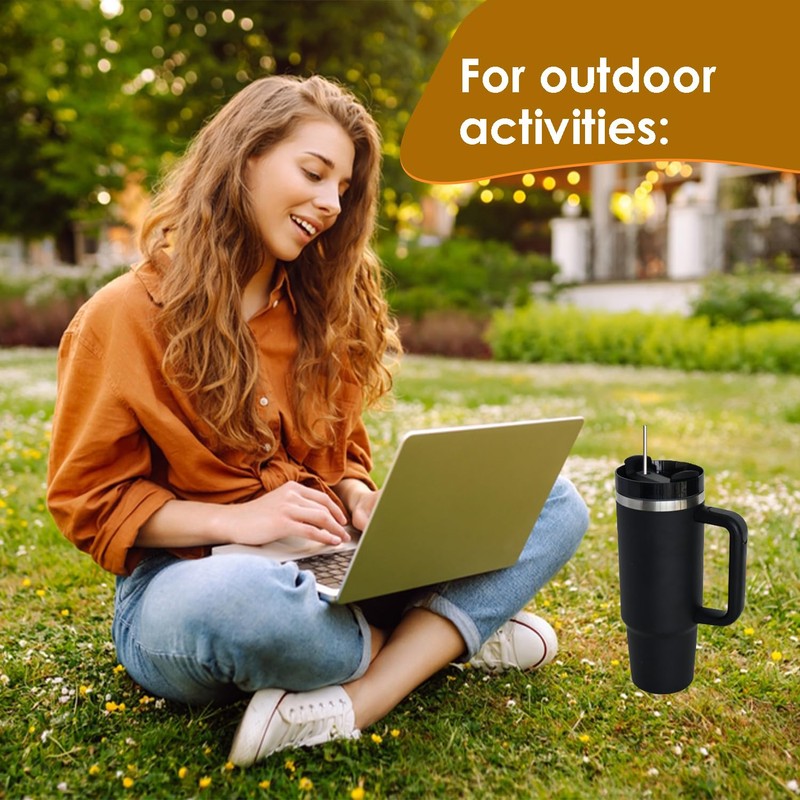 40oz Handle Tumbler - Stainless Steel Insulated Travel Mug with