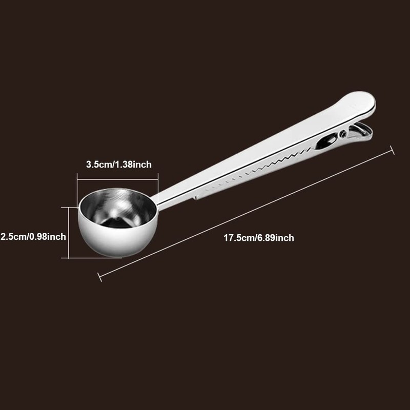 Coffee Spoon Scoop, Measuring Spoon and Pocket Clip, 2-in-1 Tablespoon