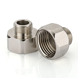 Brass Pipe Fittings, Water Hose Adapter, G 1/2 inch Female to G 3/8 inch Male Reducer Adapter, Compression Fitting for Kitchen Bathroom Faucet, Pipe Connector with Rubber Washer,(2 Pack)