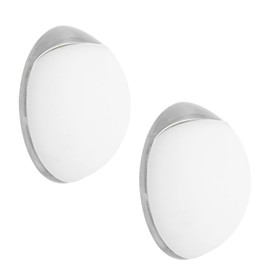 Wagner Doorstop Screw OR Glue Wall 2pcs. Set - Ø 20 x 8 mm, Stroke Bumper Made of die-cast zinc with Stainless Steel Look + Soft White Thermostatic Rubber, to be Screwed or glued on Walls - 15512202