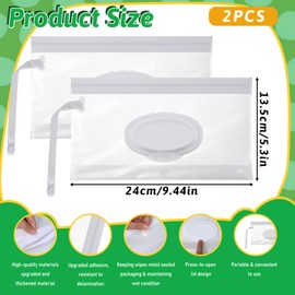 Bewudy 2Pcs Baby Wipe Pouches, Baby Wet Wipes Dispensers Portable Travel Wipes Case Reusable Refillable Wipe Holder Keeps Moist with Sealed for Diaper Bag Travel Strollers Backpacks