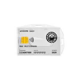 WEBBOMB Transparent ID Card Holder with Thumb Slot Horizontal and Vertical Dual Use ID Card Holder Hard Plastic Card Protective Case (1)