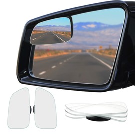 Ampper Blind Spot Mirror, Frameless HD Glass Convex Wide Angle Stick on Blindspot Mirror Rearview Car Mirror for Car SUV and Truck (Rhombus, Pack of 2)
