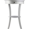 Oakestry Sasha Round Accent Table with Drawer and Shelf White