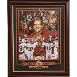 Alabama football framed print Coach Nick Sabans Legacy