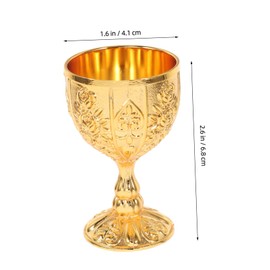 Mobestech Vintage Brass Goblet Elegant Medieval Chalice with Flower Engraving Shatter Resistant Metal Drinkware for Home Decor Weddings Special Occasions
