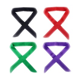 B-HOT 2Pcs Faux Silk Scarves Womens,Neck Head Scarf Fashion Bag Handbag Handle Ribbon Band Hair Burgundy