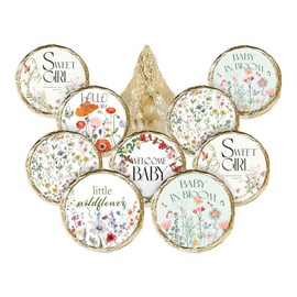 Little Wildflower Baby Shower Favors Kisses Candy Stickers,240 Labels,Floral Baby Shower Stickers for It’s A Girl,Gender Reveal,Spring Summer She’s a Wildflower Baby in Bloom Baby Shower Supplies