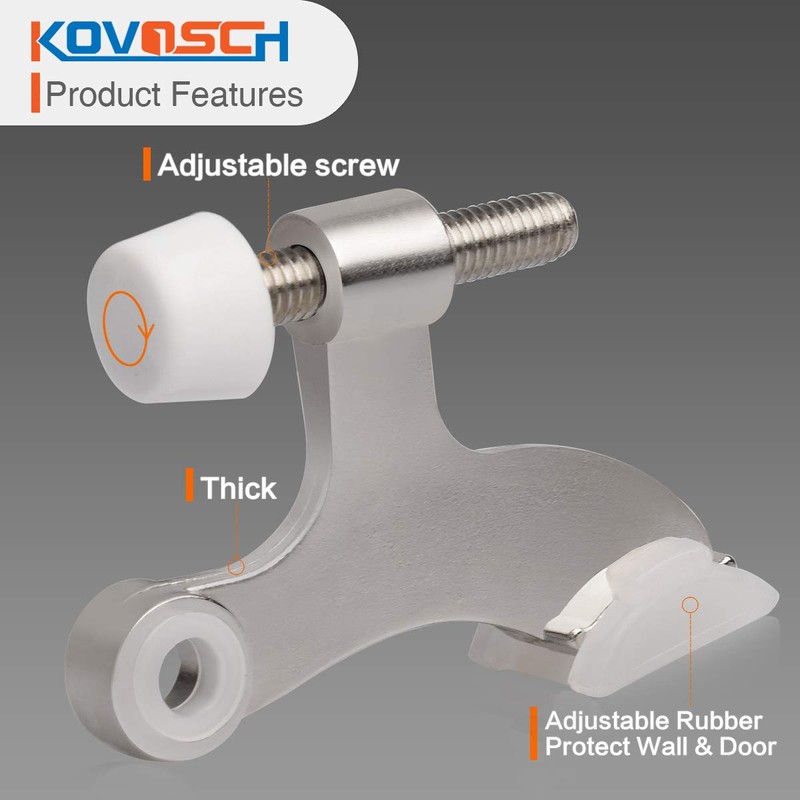 KOVOSCH 2 Pack Hinge Pin Door Stopper Brushed Satin Nickel