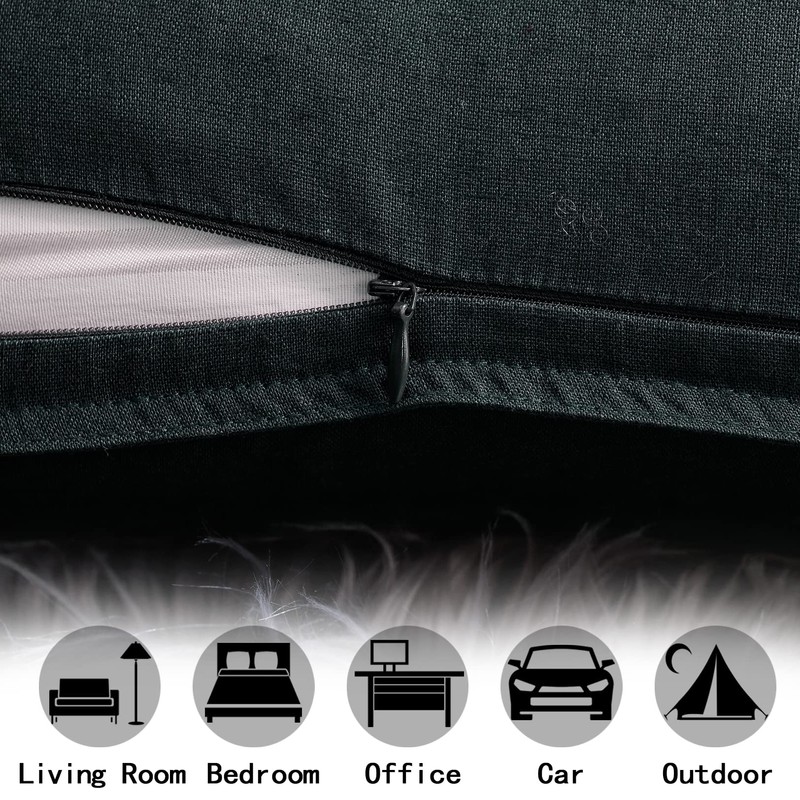 Jeanerlor Pack of 2 24 x 24 Inch Cotton Linen