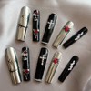 NAIL ANGEL 10PCS/SET Glamorous Handmade Press On Nails Dark Metal