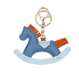 Z'mura Horse Keychain Cute Leather Backpack Bag Decoration Charm Simple Pair Gift Strap Color Horse Valentine, blue