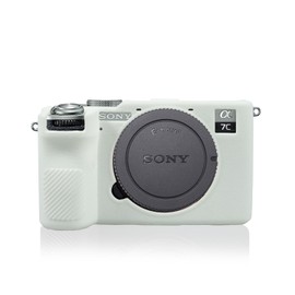 STSEETOP Camera Case for Sony A7CII Alpha 7C II A7CII - Protective Silicone DSLR Skin Cover, Detachable Cage, Shockproof, Dustproof (White)