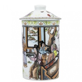lachineuse - Tazza per infusione di tè - Motivi tradizionali cinesi - Arti e tradizioni asiatiche - Tazza in porcellana - Multicolore - 14,5 cm - Idea regalo di arredamento asiatico
