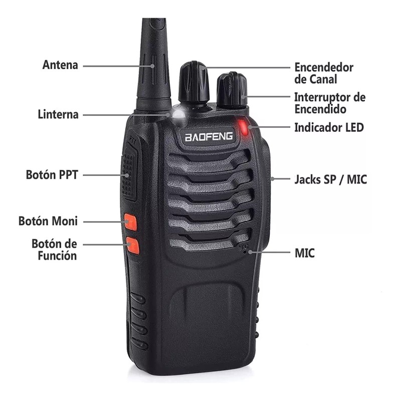 Baofeng Pack 2 Radios De Comunicacion Wolki Talkie Baofeng 888s
